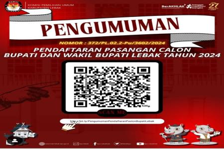 Pengumuman KPU Lebak Terkait Pendaftar