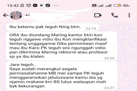 Diduga Diintimidasi Wakil Rektor I Ora